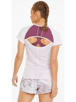 Puma Laufshirt "Run Cloudspun" In Weiß/ Lila -Damenmodegeschäft puma laufshirt run cloudspun in weiss lila 3