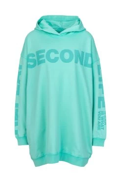 Replay Hoodie Garment Dyed Organic Cotton Fleece In Blau