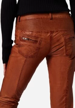Lederhose Donna In Cognac Braun -Damenmodegeschäft ricano lederhose donna in cognac braun 4