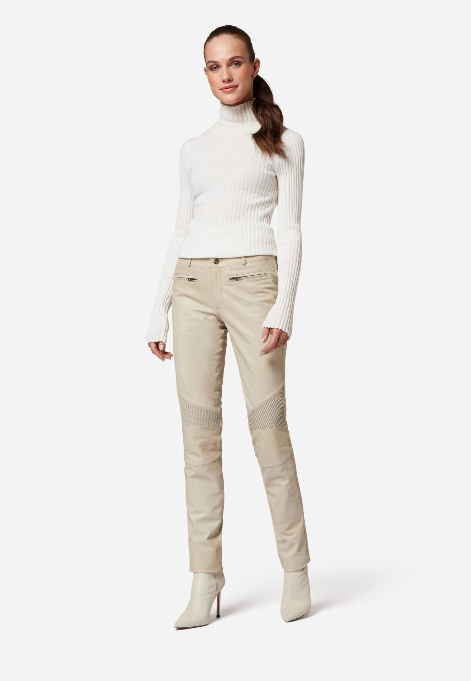 Lederhose Donna In Weiß 2 Lederhose Donna In Weiß – Bild 2