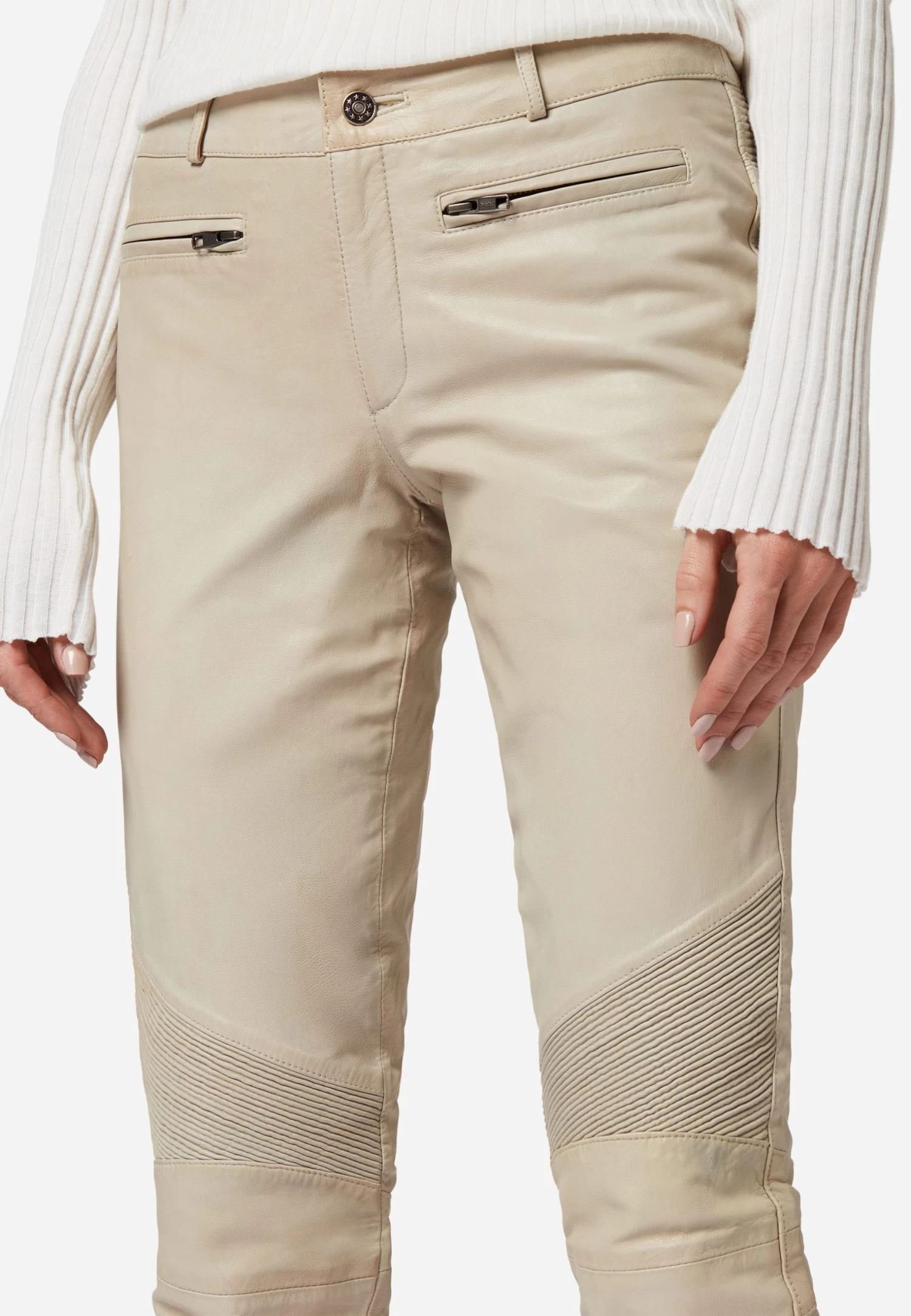 Lederhose Donna In Weiß 4 Lederhose Donna In Weiß – Bild 4