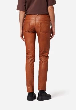 Lederhose Dorin In Cognac Braun -Damenmodegeschäft ricano lederhose dorin in cognac braun 2