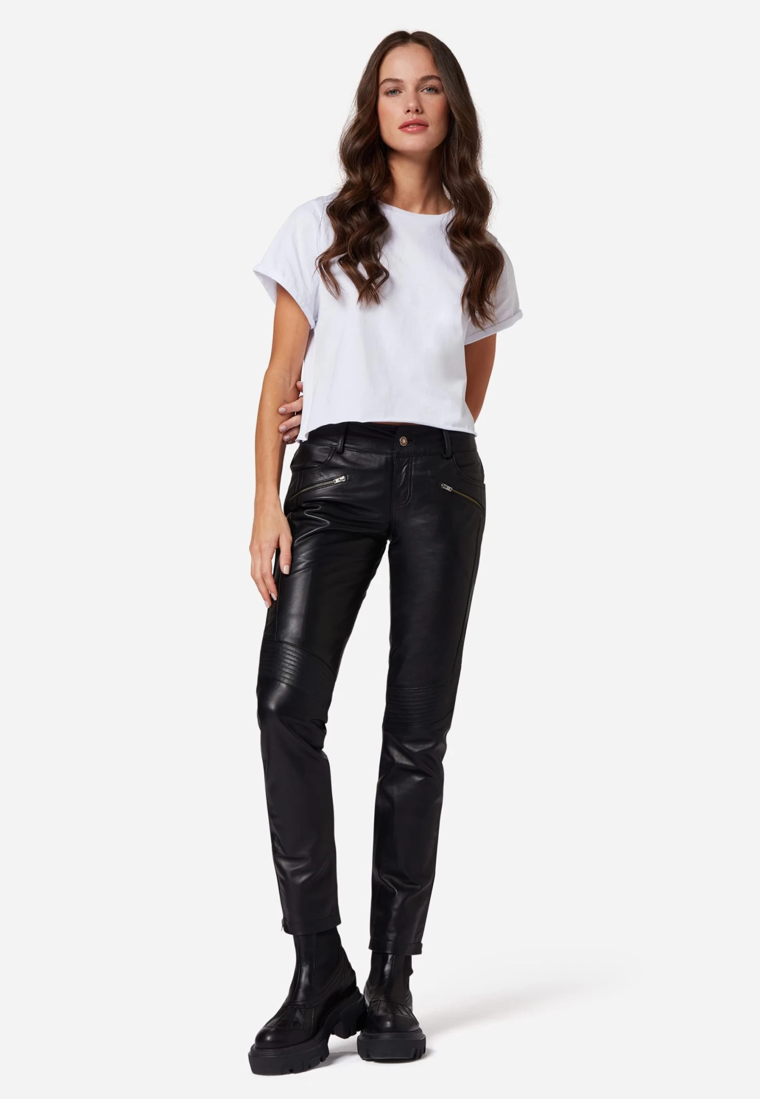 Lederhose Tally Pant In Schwarz 2 Lederhose Tally Pant In Schwarz – Bild 2