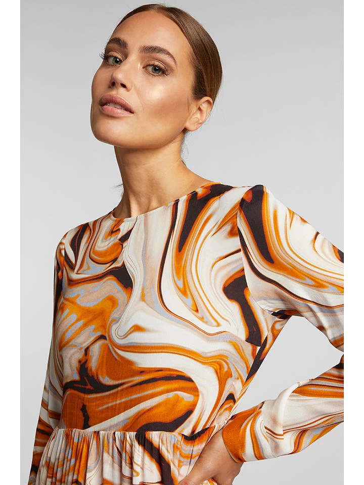 Rich&royal Kleid In Orange/ Weiß 4 Rich&royal Kleid In Orange/ Weiß – Bild 4