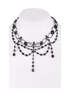 Glasperlencollier 12223 Anthrazit