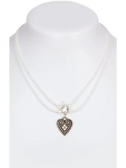 Halskette 13007-2044, 2reihig Aus Perlen, Weiss