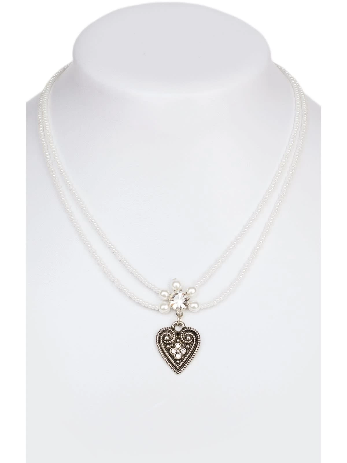 Halskette 13007-2044, 2reihig Aus Perlen, Weiss 1 Halskette 13007-2044, 2reihig Aus Perlen, Weiss