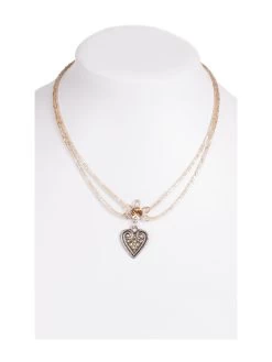 Halskette 2 Reihig Aus Perlen, 13007 Beige