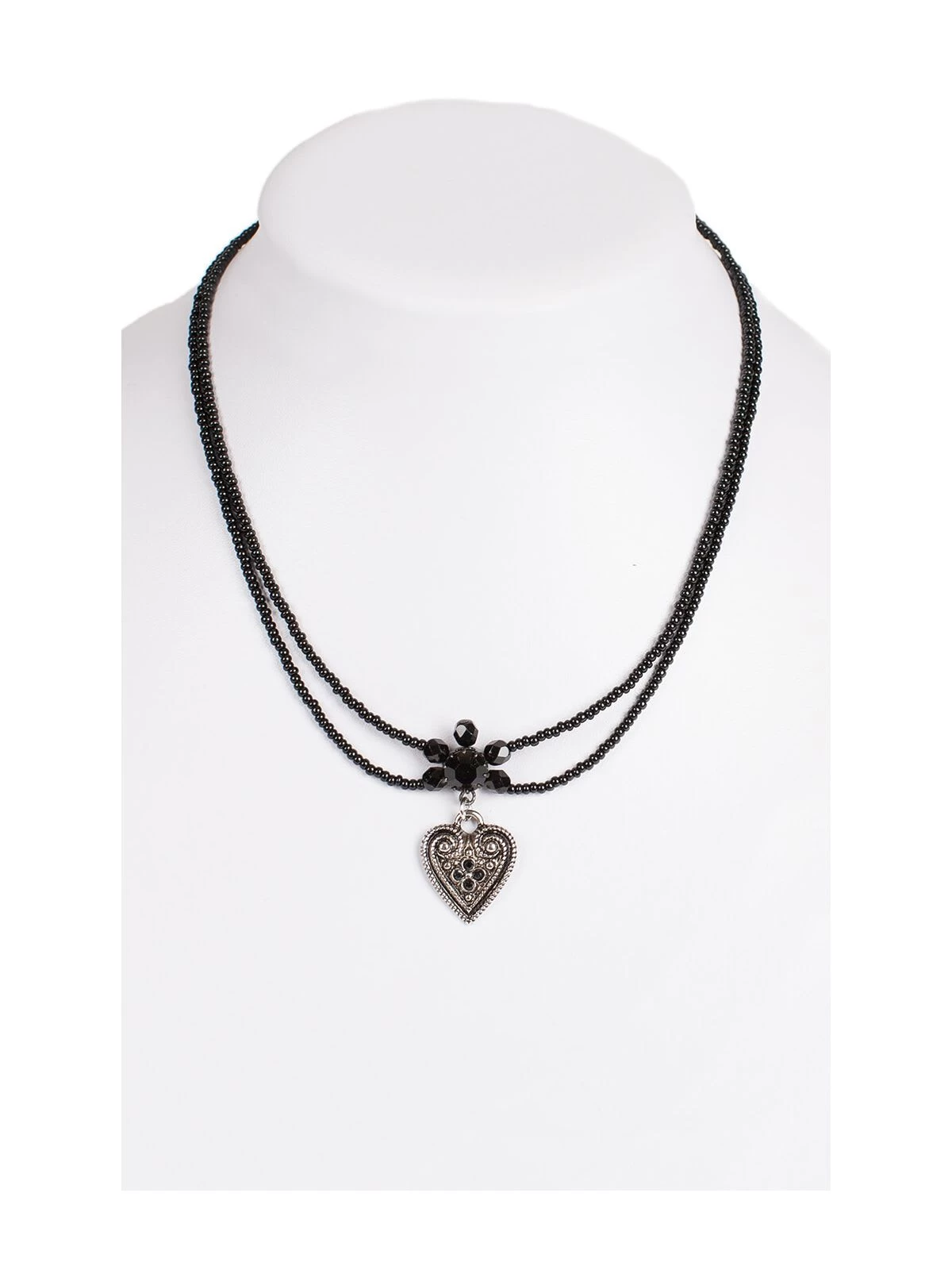 Halskette 2 Reihig Aus Perlen, 13007 Schwarz 1 Halskette 2 Reihig Aus Perlen, 13007 Schwarz