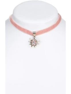 Halskette 9197 Samtband Edelweiss, Rose