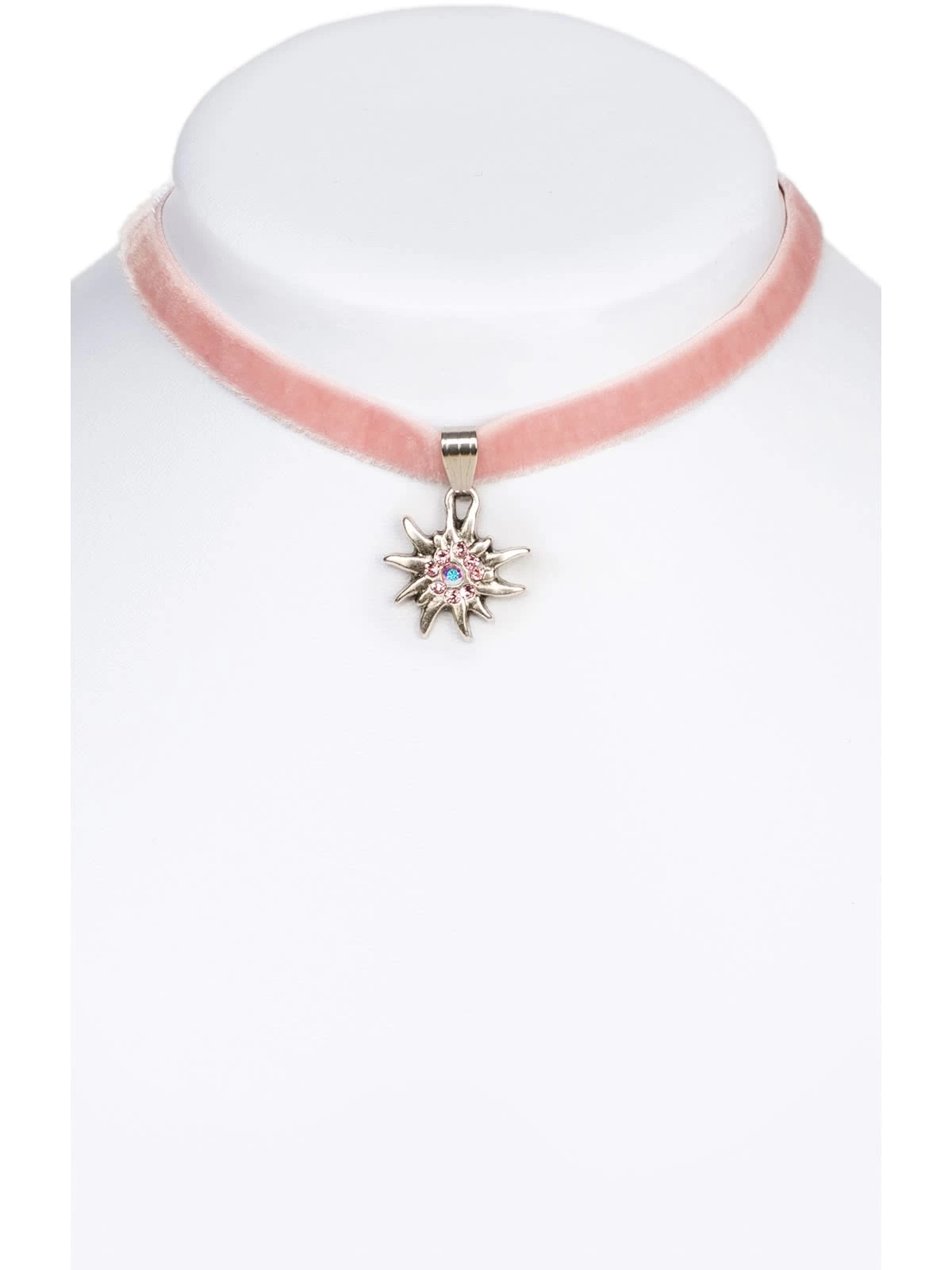 Halskette 9197 Samtband Edelweiss, Rose 1 Halskette 9197 Samtband Edelweiss, Rose