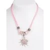 Kette 12702 Mit 2facher Kordel Und Edelweiss, Rosa
