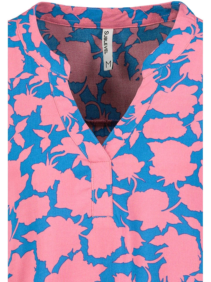 SUBLEVEL Bluse In Rosa/ Türkis 3 SUBLEVEL Bluse In Rosa/ Türkis – Bild 3