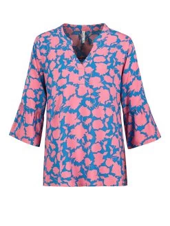 SUBLEVEL Bluse In Rosa/ Türkis