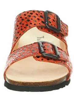 Think! Leder-Pantoletten "Julia" In Rot -Damenmodegeschäft think leder pantoletten julia in rot 2