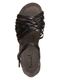 Think! Leder-Sandalen In Schwarz -Damenmodegeschäft think leder sandalen in schwarz 3