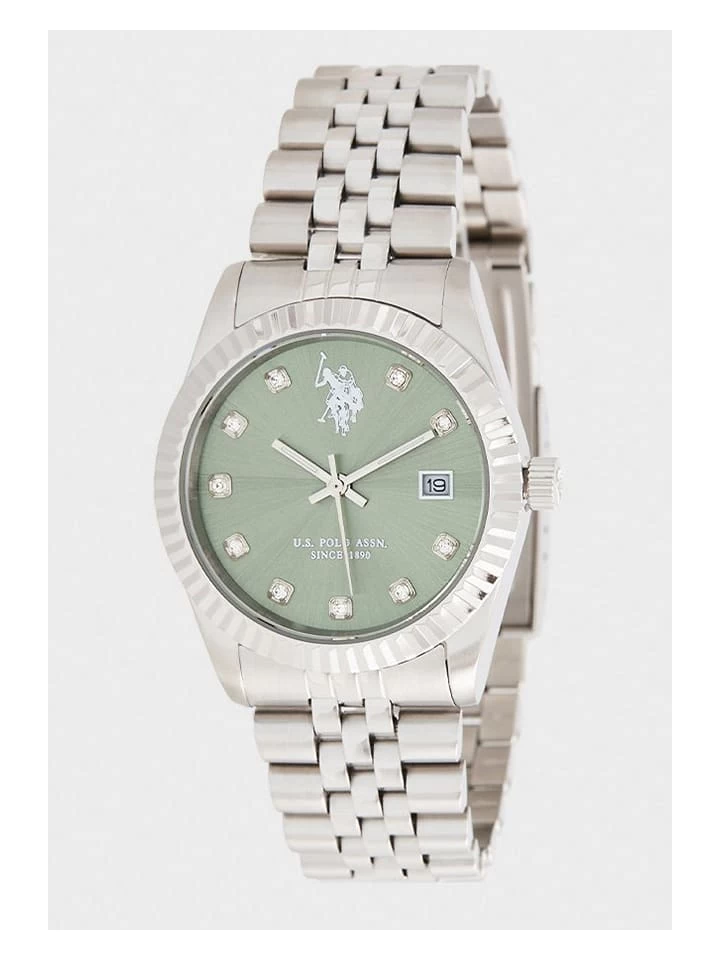 U.S. Polo Assn. Quarzuhr In Silber/ Grün 2 U.S. Polo Assn. Quarzuhr In Silber/ Grün – Bild 2