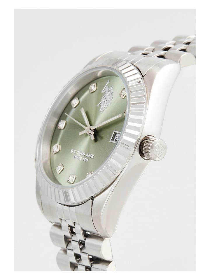 U.S. Polo Assn. Quarzuhr In Silber/ Grün 3 U.S. Polo Assn. Quarzuhr In Silber/ Grün – Bild 3