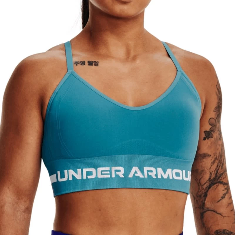 Under Armour Fitness Sportunterwäsche Seamless Longline Bra Women Turquoise 1 Under Armour Fitness Sportunterwäsche Seamless Longline Bra Women Turquoise