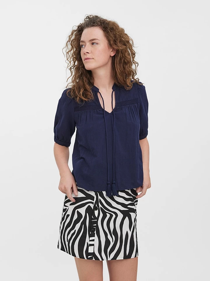 Vero Moda Bluse "Pretty" In Dunkelblau 3 Vero Moda Bluse "Pretty" In Dunkelblau – Bild 3