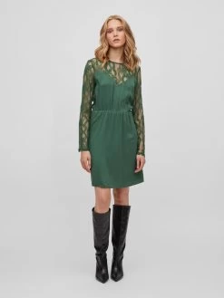 Vila Kleid "Suvita" In Grün -Damenmodegeschäft vila kleid suvita in grun 2